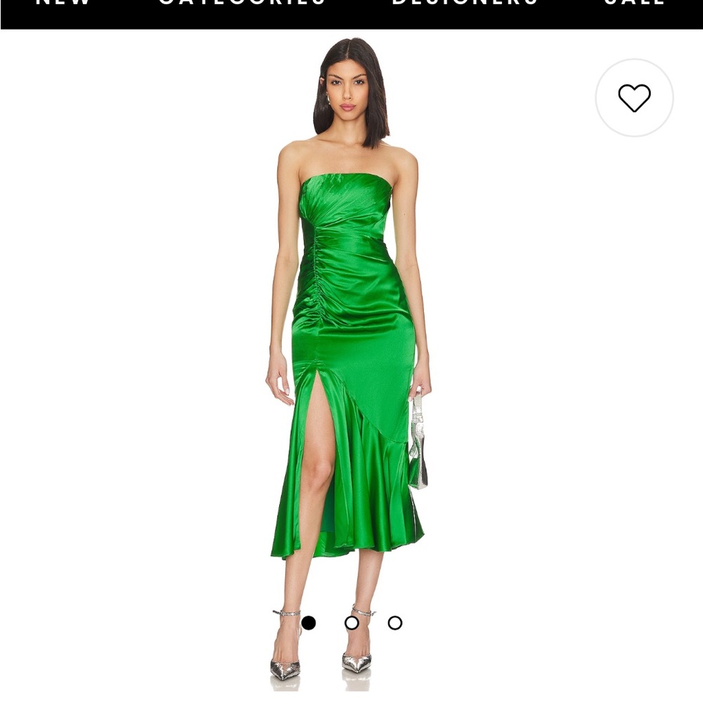 Cinq À Sept Valmore Ruched Satin Midi Dress in size US 0